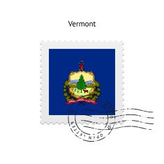 State of Vermont flag postage stamp