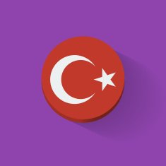 Round icon with flag of Turkey N3