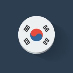 Round icon with flag of South Korea N2