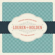Wedding invitation card template vector vintage background N9