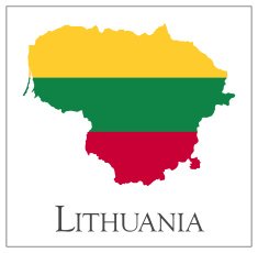 Lithuania flag map