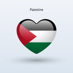 Love Palestine symbol Heart flag icon