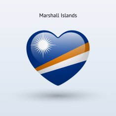Love Marshall Islands symbol Heart flag icon