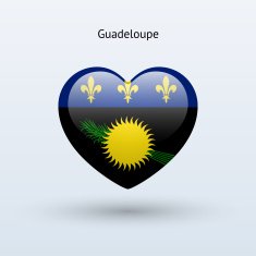 Love Guadeloupe symbol Heart flag icon