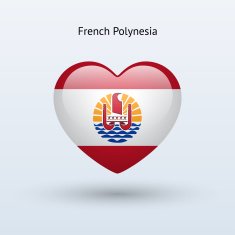 Love French Polynesia symbol Heart flag icon