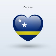 Love Curacao symbol Heart flag icon
