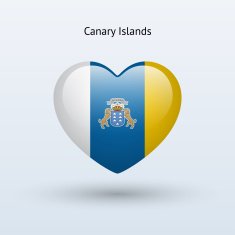 Love Canary Islands symbol Heart flag icon