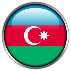 Azerbaijan Flag glossy button