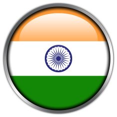 India Flag Glossy Button N2