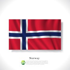 Norway waving flag isolated against white background vector illustration