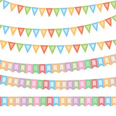 Celebratory flags for your projects Vector