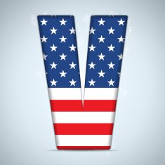 USA Independence Day Alphabet Letters N6