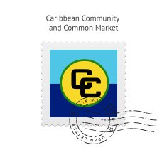 Caribbean Community and Common Market Flag Postage Stamp