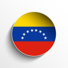 Venezuela Flag Sticker Button N2
