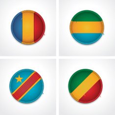 Flags of countries as fabric badges N19