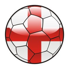 England flag on soccer ball
