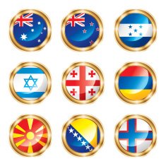 Flag buttons mix set