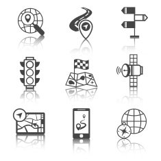 Mobile navigation icons black and white