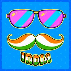 Indian kitsch style mustache and glasses N2
