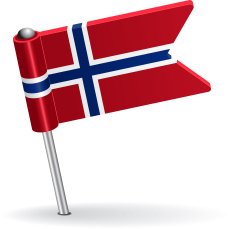 Norwegian pin icon flag Vector illustration
