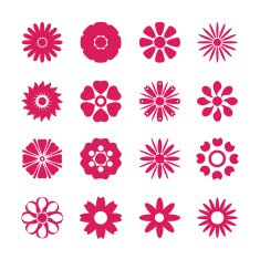 flower icon set vector eps10 N2
