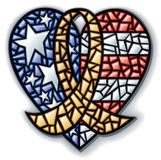 Patriotic Heart with Yellow Ribbon