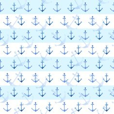 Seamless pattern Anchor and blue lines