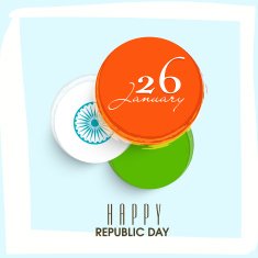 Tricolor sticky design for Indian Republic Day celebration