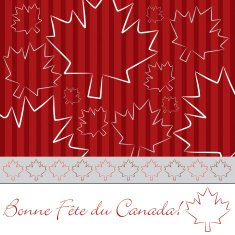 Hand drawn maple leaf Canada Day card in vector format N4
