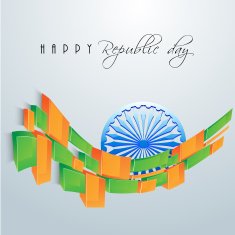 Indian Republic Day celebration with glossy blocks