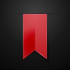 Red bookmarks isolated on black background N2