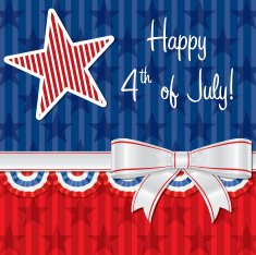 Ribbon Happy Independence Day card in vector format N5