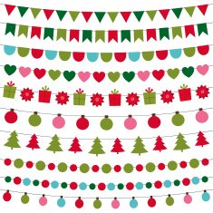 Christmas lights and decoration vector set