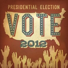 Presidential election 2012 Retro poster design vector EPS 10