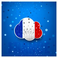 Festive cloud form flag of France