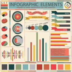 Set elements of retro infographics Vector