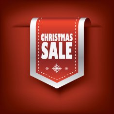 Elegant Christmas vertical ribbon tags with christmas sale text and N2