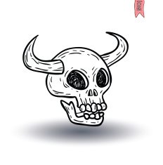 skull cartoon icon vector illustration N13