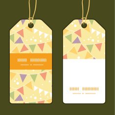 Vector party decorations bunting vertical stripe frame pattern tags set