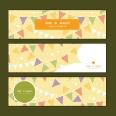 Vector party decorations bunting horizontal banners set pattern background