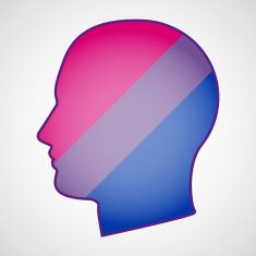 head with a bisexual pride flag