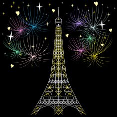 Vector Eiffel tower in Paris