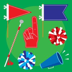 Pep Rally Items Flat Set