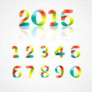 Set of colorful ribbon font Numbers N2