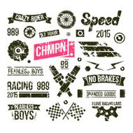 Car races club badges in retro style