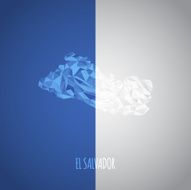 Low Poly El Salvador Map with National Colors