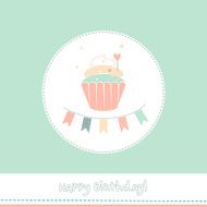 Sweet cupcake illustration with flags and stars