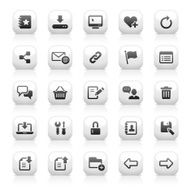 White Button Icons Set N15