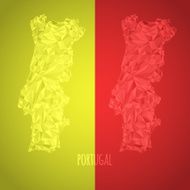Low Poly Portugal Map with National Colors