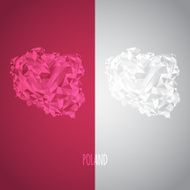 Low Poly Poland Map with National Colors